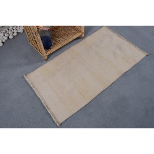 Alfombra de látex ecológica de lana beige minimalista turca vintage, de gran tamaño, 190 x 330 cm, con diseño de patchwork, tejido plano, para comedor - Product Image 2
