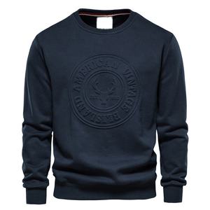 Sudaderas transpirables de forro polar de algodón con logotipo personalizado en relieve 3D de talla grande para gimnasio para hombre - Product Image 5