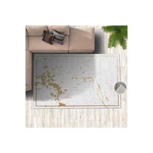 Tapis de salon imprimé numérique détaillé en or blanc motif de couloir rectangle abstrait pour les adolescents modèle numéro tapis de chambre - Product Image 3