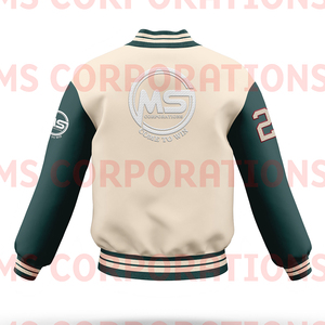 Chaqueta universitaria de béisbol Letterman Premium en cuero genuino morado y dorado con mangas Bomber con cuello levantado para la escuela - Product Image 6