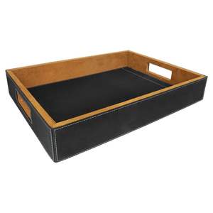 Plateau en cuir à surface lisse utilisé pour servir des boissons, des desserts ou des collations lors de fêtes officielles et d'occasions spéciales - Product Image 1