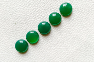 Ónix Verde Natural, Cabujón Redondo, Piedra Preciosa con Reverso Plano, Pulida, Piedra Suelta de 5-30 mm, Tamaño Calibrado para Fabricación de Joyas, Suministros para Manualidades - Product Image 3