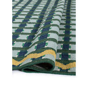 Alhambra Green Flat Weaves Wool <b>Rugs</b> ADWL-13293 for Home Use Living Room Decorations Hallway Rectangle for Bedroom Use-Jute <b>Rug</b> - Product Image 2