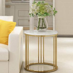 Table d'appoint en marbre et en métal Mobilier de salon pour café-collation dans la chambre et le salon - Product Image 1