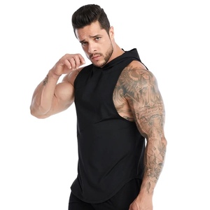Custom High Quality Gym Sleeveless Hoodie Tank Top Quick Dry Breathable Sports <b>Running</b> Men Gym Vest Tank Top OEM Customization - Product Image 4