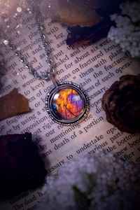 Collier pendentif délicat en argent avec Labradorite Spectrolite violet orange en argent Bijoux en cristal faits à la main pour elle - Product Image 6