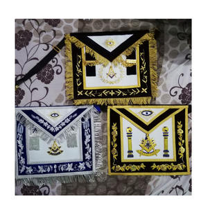 Tablier de 95e degré du Rite Écossais avec col et poignets brodés, Régalia maçonnique, Tablier de past maître tout blanc, fait main, 2025 - Product Image 5