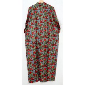 Bata de Baño de Algodón de Alta Calidad con Estampado en Bloque, Diseño de Kimono, Cierre con Cinturón, Manga Larga, para Dormir, Descansar, Spa, Ropa de Mujer - Product Image 5