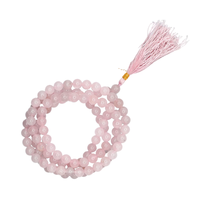 Pierre Mala Rose Quartz Perles Guérison Naturel Mala Cristal Collier Perles 108 + 1 Naturel Pierres Précieuses Cristal Mala grossistes