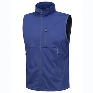 Veste softshell légère pour homme Veste sans manches coupe-vent doublée polaire pour le golf, la course et la randonnée - Product Image 5