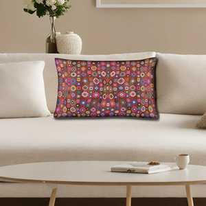 Coussin imprimé floral bohème - Vintage, lavable, doux, fait main, 36"x36" - 90x90 cm - Product Image 5