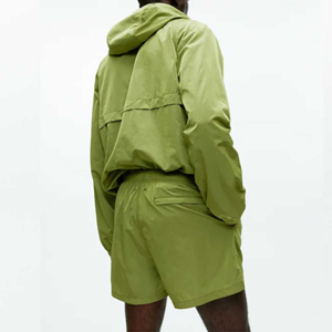 Custom Two Piece Casual Solid Windbreaker Jacket and Short Set Drawstring Closure <b>Polyester</b> <b>Tracksuit</b> 2026 - Product Image 2