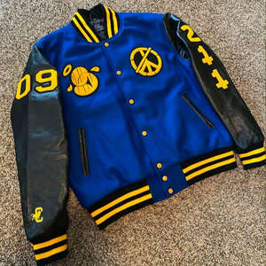 Hip Hop Vintage bordado Letterman béisbol Varsity chaqueta logotipo frontal transpirable poliéster Unisex - Product Image 1