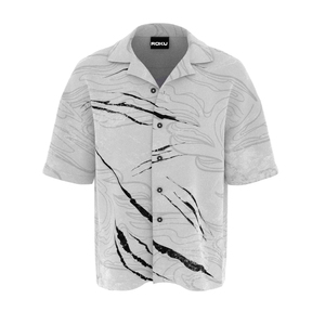 Wholesale Men's & Women's Formal Regular Fit Knitted <b>100</b>% <b>Polyester</b> Oversized Button <b>Shirt</b> Letter Pattern Custom Logo Available - Product Image 1