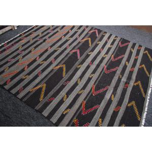 7x8 ft Vintage Turkish Rug, Large Rug, Kilim <b>Brown</b> <b>Wool</b> Rug - Product Image 3