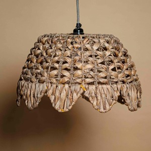 Handmade pendant <b>lights</b> water hyacinth hanging lamps scalloped edge <b>ceiling</b> lamp <b>cover</b> wholesale supply - Product Image 4