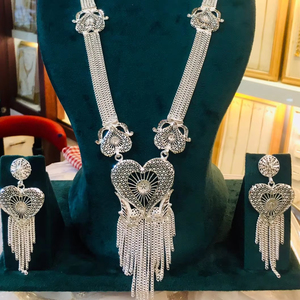 Argent 925 acier inoxydable classique cristal collier femmes à la mode luxe fêtes de mariage ensemble de bijoux pour cadeau - Product Image 1