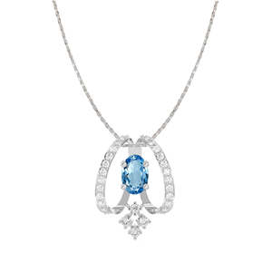 Collar con Colgante Clásico Stella de CLARA, Plata de Ley 925, Diseño de Copo de Nieve con Circonita, Oro Rosa de 18K, para Compromiso - Product Image 1