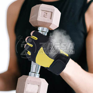 Best Quality Custom Design Polyester Gym <b>Gloves</b> for Weight Lifting Breathable <b>Fitness</b> <b>Gloves</b> with Leather Material - Product Image 3