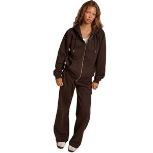 Sudadera con capucha y cremallera para mujer, chaqueta de lana, Material de algodón, ropa de calle suave cálida, logotipo personalizado, Sudadera con capucha al por mayor - Product Image 3