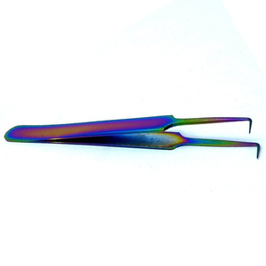 Pinzas de pestañas de belleza de acero inoxidable con punta puntiaguda curva Herramienta de extensión de pestañas de cuidado personal con servicio OEM - Product Image 3