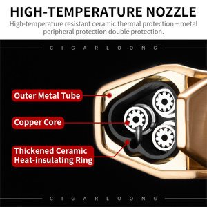 CIGARLOONG Briquet à cigare portable 3-en-1, torche coupe-vent en alliage de zinc, briquet à cigare à haute puissance pour allumer les <span class=keywords><strong>cigarettes</strong></span> - Product Image 5