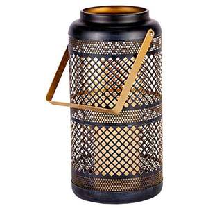 cutout brass finish candle holder modern decorative <b>tealight</b> votive cylinder lantern home decor table accent pillar candle vase - Product Image 1