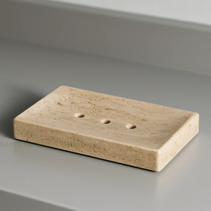 Jabonera de piedra travertino directa de fábrica, jabonera Natural hecha a mano, decoración de baño ecológica de lujo para hogares, hoteles, spas - Product Image 4