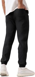 Pantalons de jogging cargo décontractés pour hommes, mi-couleur, avec cordon de serrage, en laine peignée, doublure en molleton 100% coton, séchage rapide, pour la randonnée - Product Image 4