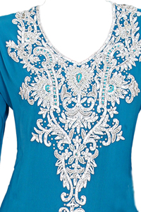 Soirée marocaine Caftan Marocain fait à la main vêtements islamiques caftan robes à manches longues style ethnique Eid Festival-toutes les tailles disponibles - Product Image 3