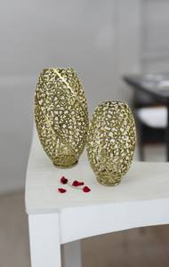 Decorative Aluminum Floor <b>Gold</b> <b>Vase</b> Golden Slim Cone Metal <b>Vase</b> Home Decor, Decorative for Indoor Living Unique - Product Image 2