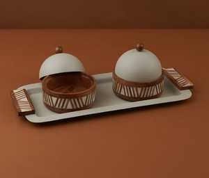 Premium MOP Design Tray With Set Of <b>Serving</b> <b>Bowl</b> Wooden Made Elegant for Dessert Sweets Or Wedding Gift in Wholesale Cheap Price - Product Image 6