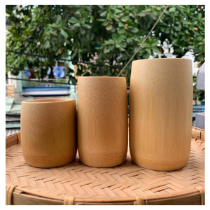 Tasse à boire en bambou imprimée avec logo avec motifs peints à la main, légère et respectueuse de l'environnement du Vietnam - Product Image 1