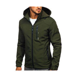 Chaquetas impermeables con capucha para hombre, ropa informal sólida, chaqueta SoftShell, Primavera - Product Image 6