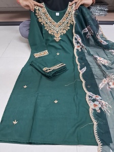 Broderie Séquence Travail Kurti Pantalon & Dupatta Ensemble pour Festival et Fête Porter des Vêtements Ethniques Femmes Kurta Pantalon Ensemble - Product Image 6