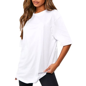 T-shirts personnalisés pour femmes coupe ample, fabricant OEM, tee-shirts en coton à manches courtes surdimensionnés, style décontracté, grandes tailles disponibles pour la vente en gros 2026 - Product Image 1