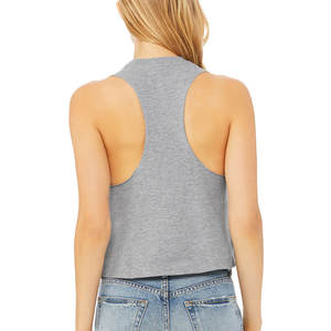 Gris chiné Bella Canvas Femmes Cropped Sexy Respirant Débardeur Prix Pas Cher - Product Image 3