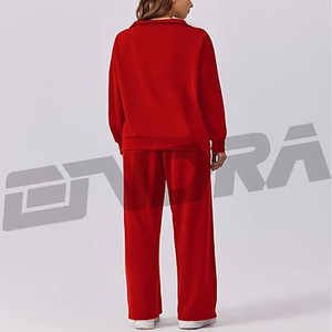 Chándal Rojo para Mujer, Estilo Moderno y Ajustado, Perfecto para el Gimnasio, Viajes, Ropa de Calle, Comodidad, Estilo de Moda para Toda la Temporada, Look Diario - Product Image 2