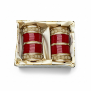 Conjunto de Brazaletes de Novia Rojos Hechos a Mano con Perlas, Chapados en Oro, Brazaletes de Boda Modernos, Joyería de Imitación Premium a Precio de Mayoreo - Product Image 3