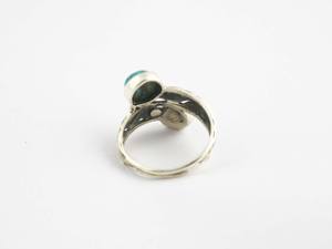 Anillo de Plata de Ley 925 con Turquesa Ostra Hecha a Mano con Diseño de Flor para Mujer - Product Image 6