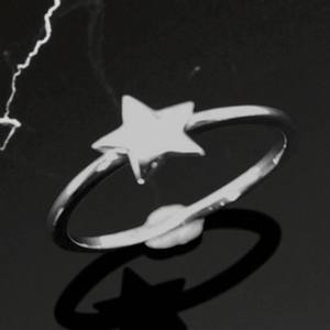 Precioso diseño de estrella Anillos de plata Lisa Anillos finos de plata esterlina 925 Anillos finos de plata lisa al por mayor a granel - Product Image 2
