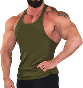 Débardeurs de sport pour hommes 100% coton Logo personnalisé Entraînement sans manches Veste d'été Musculation Singlet de musculation T-shirt de fitness - Product Image 1