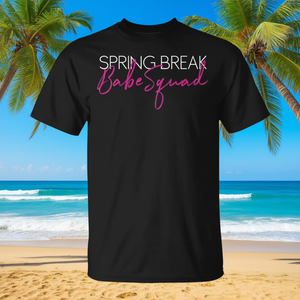 Camiseta de manga corta con cuello redondo para mujer, diseño 'Spring Break Babe Squad', ideal para vacaciones y viajes de chicas. - Product Image 3
