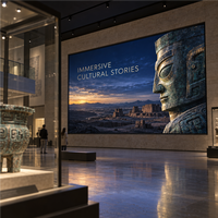 Écran LED d'intérieur haute luminosité P3.076 3840Hz, entretien frontal, mur vidéo LED fixe personnalisé pour salle de musée