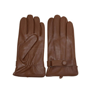 Guantes de invierno de cuero marrón, guantes cálidos transpirables para pantalla táctil para hombres, proveedor de accesorios de moda, guantes de conducción de invierno - Product Image 3
