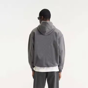 เสื้อฮู้ดแบบสวมหัวของผู้ชายผ้าฝ้ายโพลีเอสเตอร์พิมพ์โลโก้แบบ DIY ผ้าฟลีซซักได้ตามต้องการ - Product Image 3