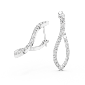 Pendientes de Diamantes Cultivados en Laboratorio de 18K Brillantes para Mujer, Chapados en Oro Blanco y Rodio, Regalo - Product Image 1