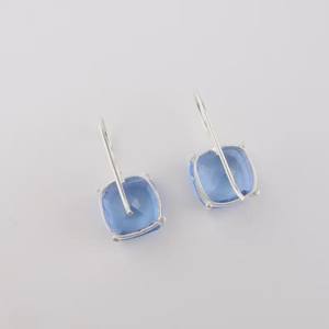 Pendientes Hechos a Mano de Plata de Ley 925 con Gema de Tanzanita en Forma de Cojín, Elegante Regalo de Cumpleaños para Mujeres y Niñas - Product Image 4