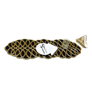 Chemin de table brodé perlé de travail d'aiguille pour la décoration de mariage et de Noël de restaurant d'hôtels au taux en vrac - Product Image 4