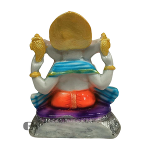 Statue de Ganesh Ji en polyrésine, modèle artisanal, peint à la main, décoration religieuse traditionnelle, Pooja, mariage, maison, fond indien - Product Image 5
